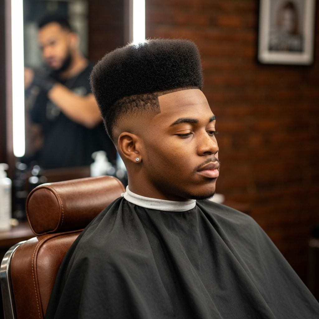 High top fade styled